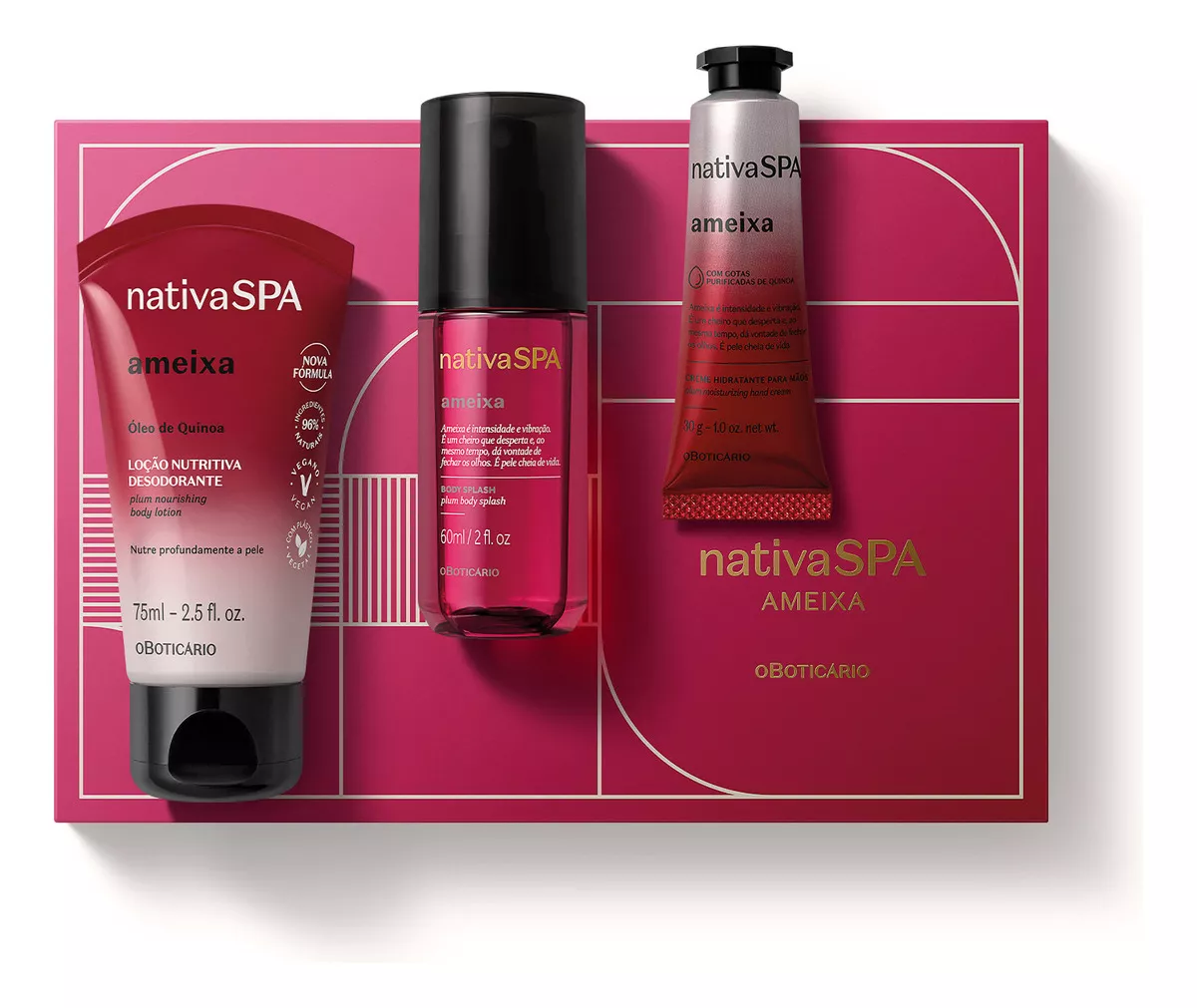 O Boticário Mini Kit Presente Nativa Spa Ameixa (3 Itens)