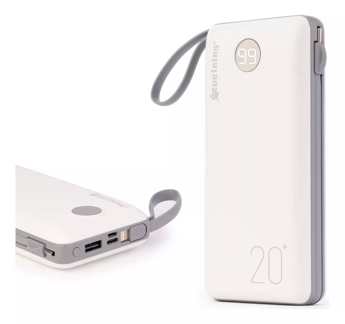 Carregador Portátil Power Bank 20.000 Para iPhone E Samsung (Disponível Em 3 Cores)