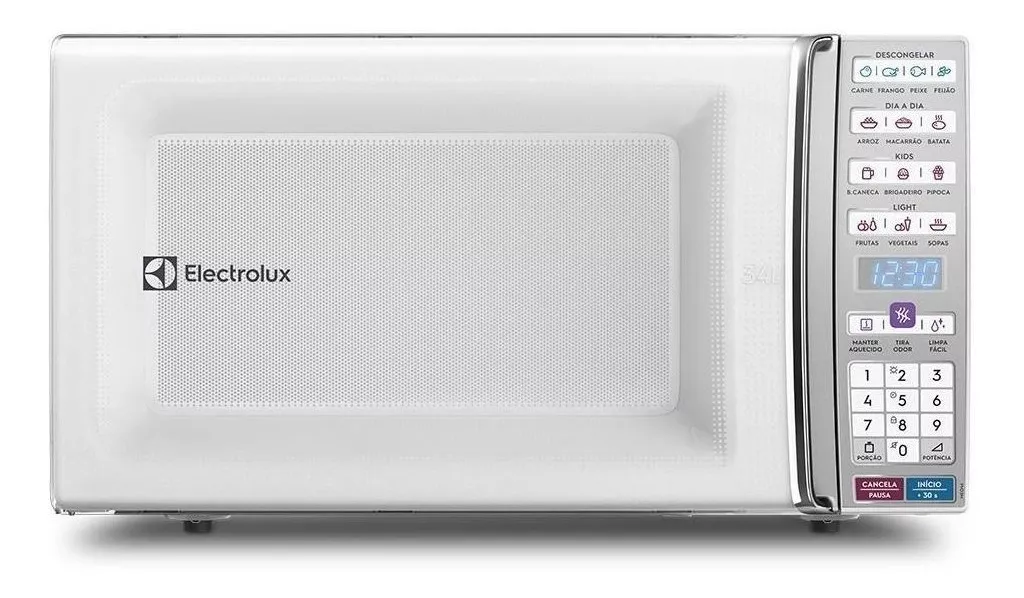 Micro-ondas Electrolux De Bancada Branco Com Função Tira Odor E Manter Aquecido 34l Meo44 127v