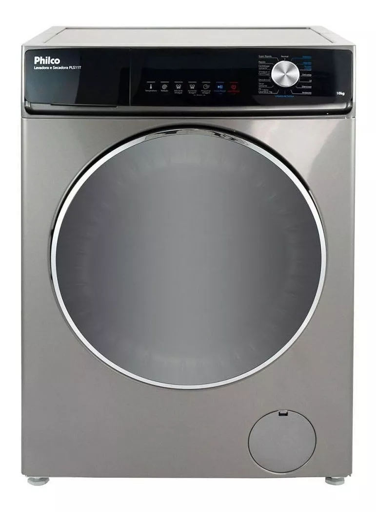 Lava e seca automática Philco Blanca PLS11 inverter inox 10kg 220 V