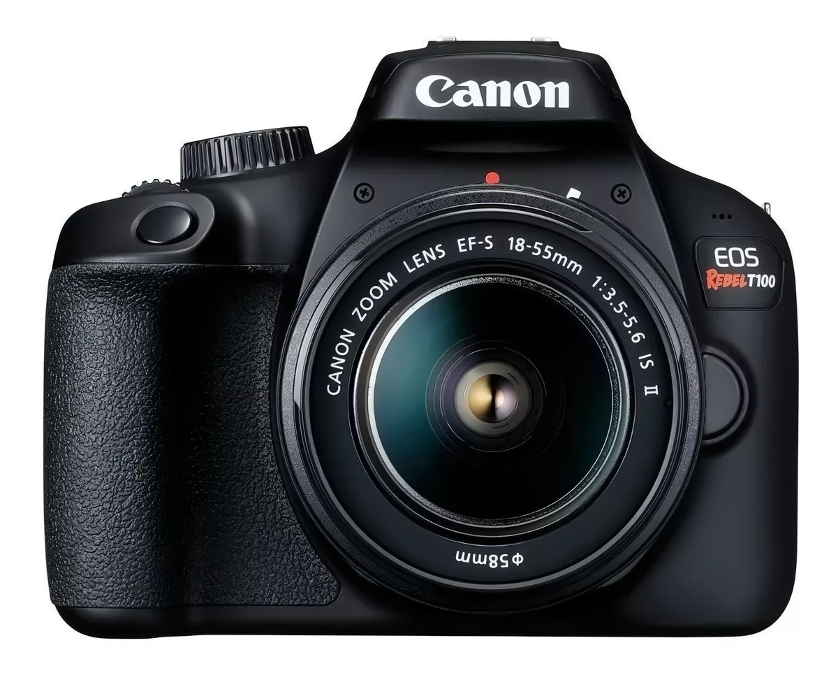 Canon EOS Rebel Kit T100 + lente 18-55mm IS II T22080983 DSLR cor preto