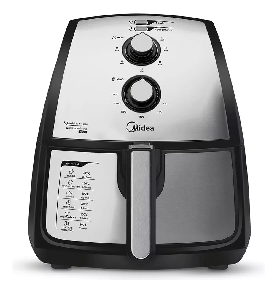 Fritadeira Airfryer 4l Cor Inox Midea 110V