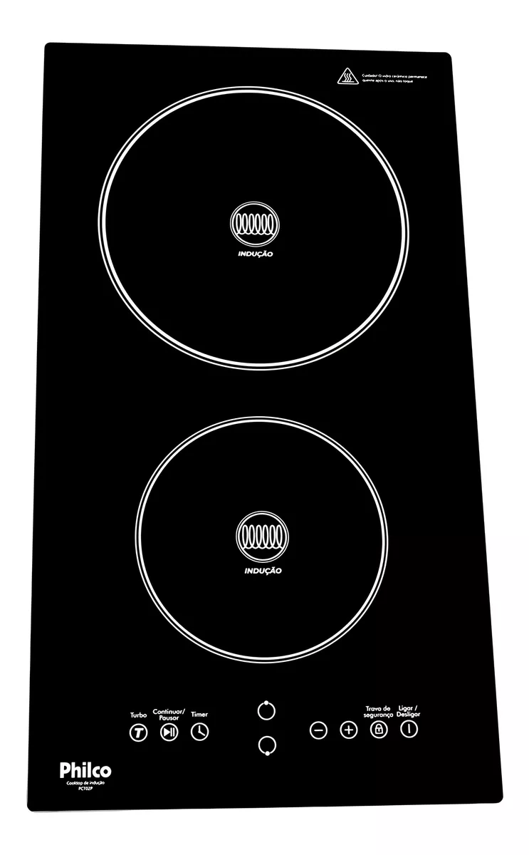 Cooktop 2 Bocas De Indução Pct02p Preto Philco 220v