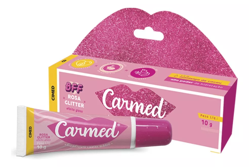 Carmed Batom Bff Rosa Glitter 10g