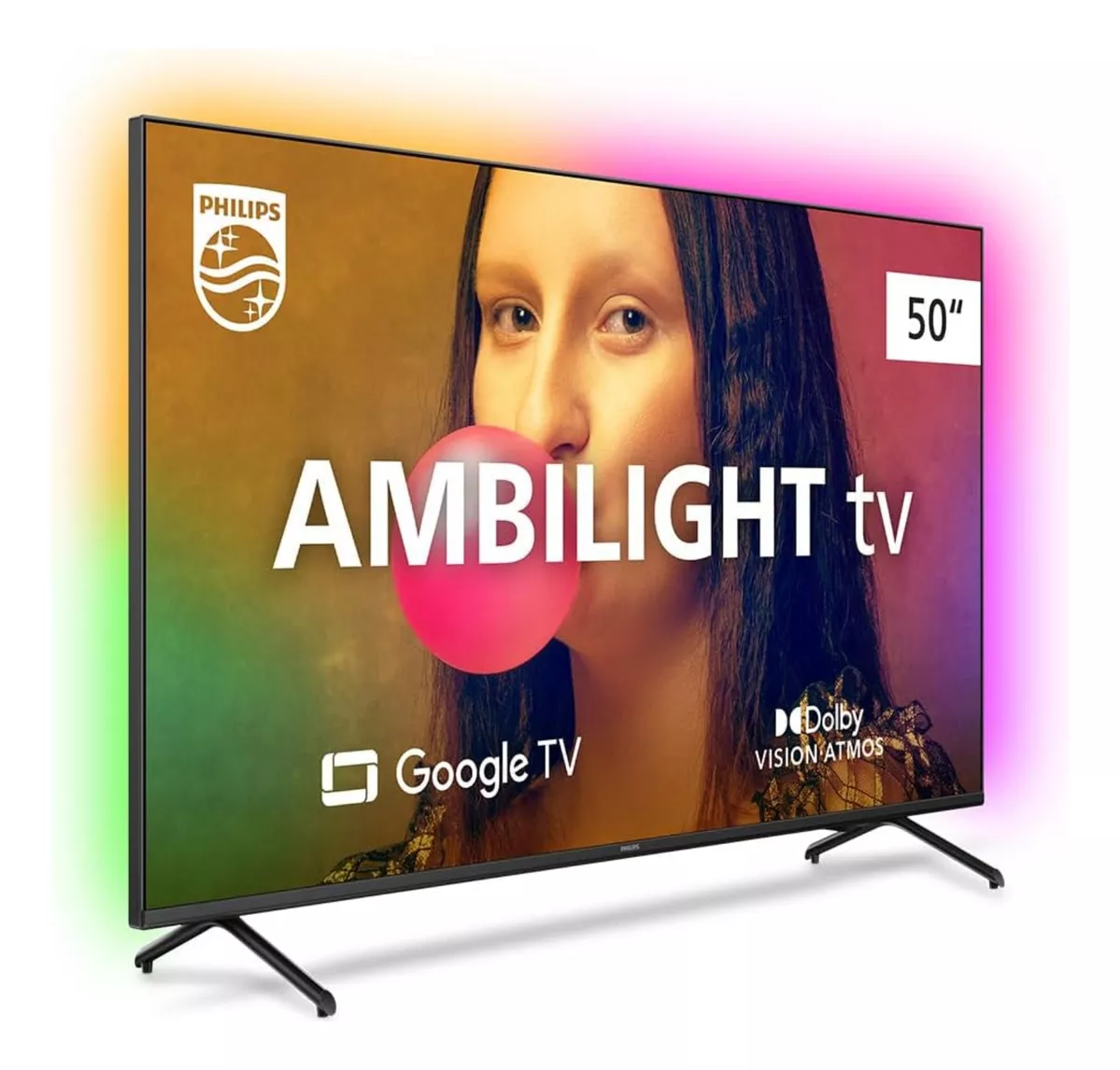 Smart TV Philips 50" Ambilight 4K LED Google TV 50PUG7908/78