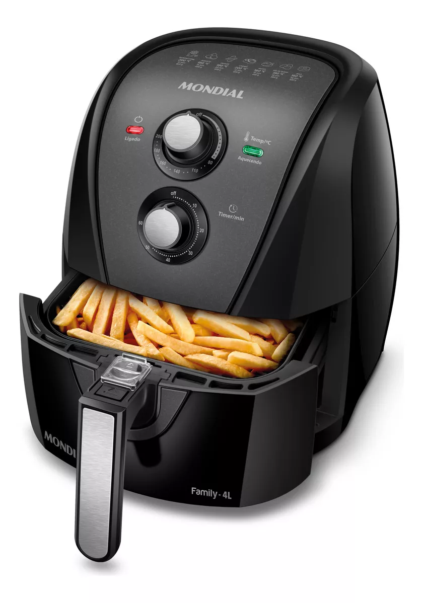 Fritadeira Sem Óleo Air Fryer Afn-40-bft 4l Preto 1500w Mondial 110v