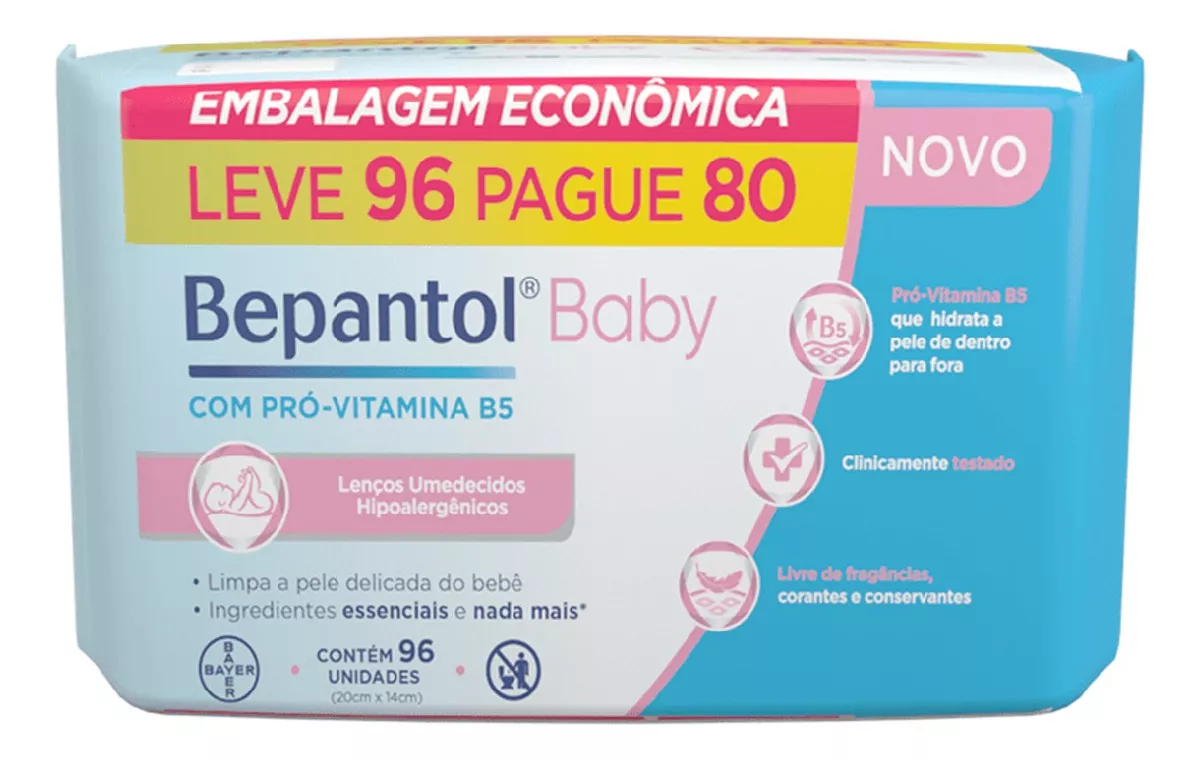 Bayer Bepantol Baby lenco umedecido 96 unidades