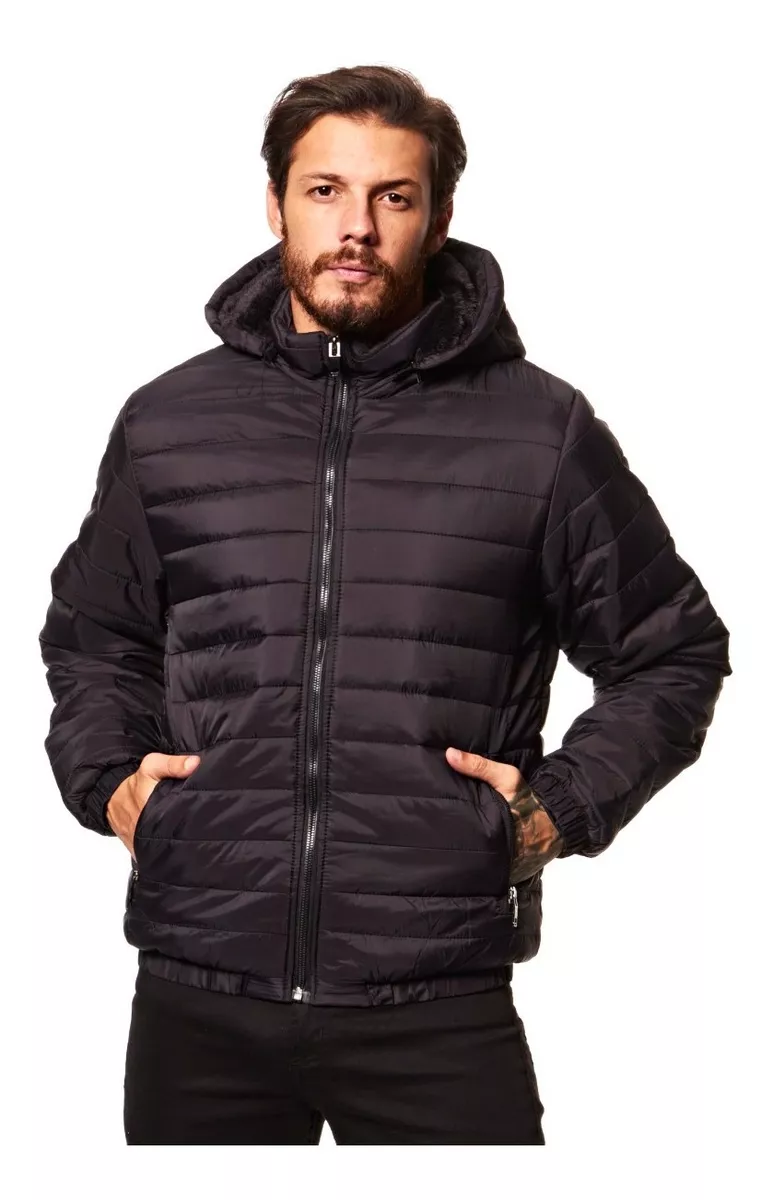 Jaqueta Puffer Com Capuz Masculina - Broken Rules, Tamanhos P ao GG (Disponível Em 4 Cores)