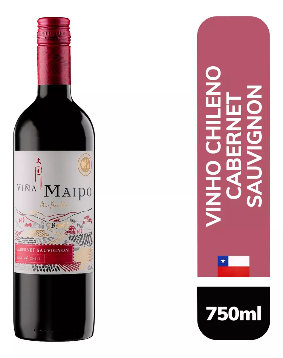 Vinho Chileno tinto meio seco mi pueblo Cabernet Sauvignon garrafa 750ml