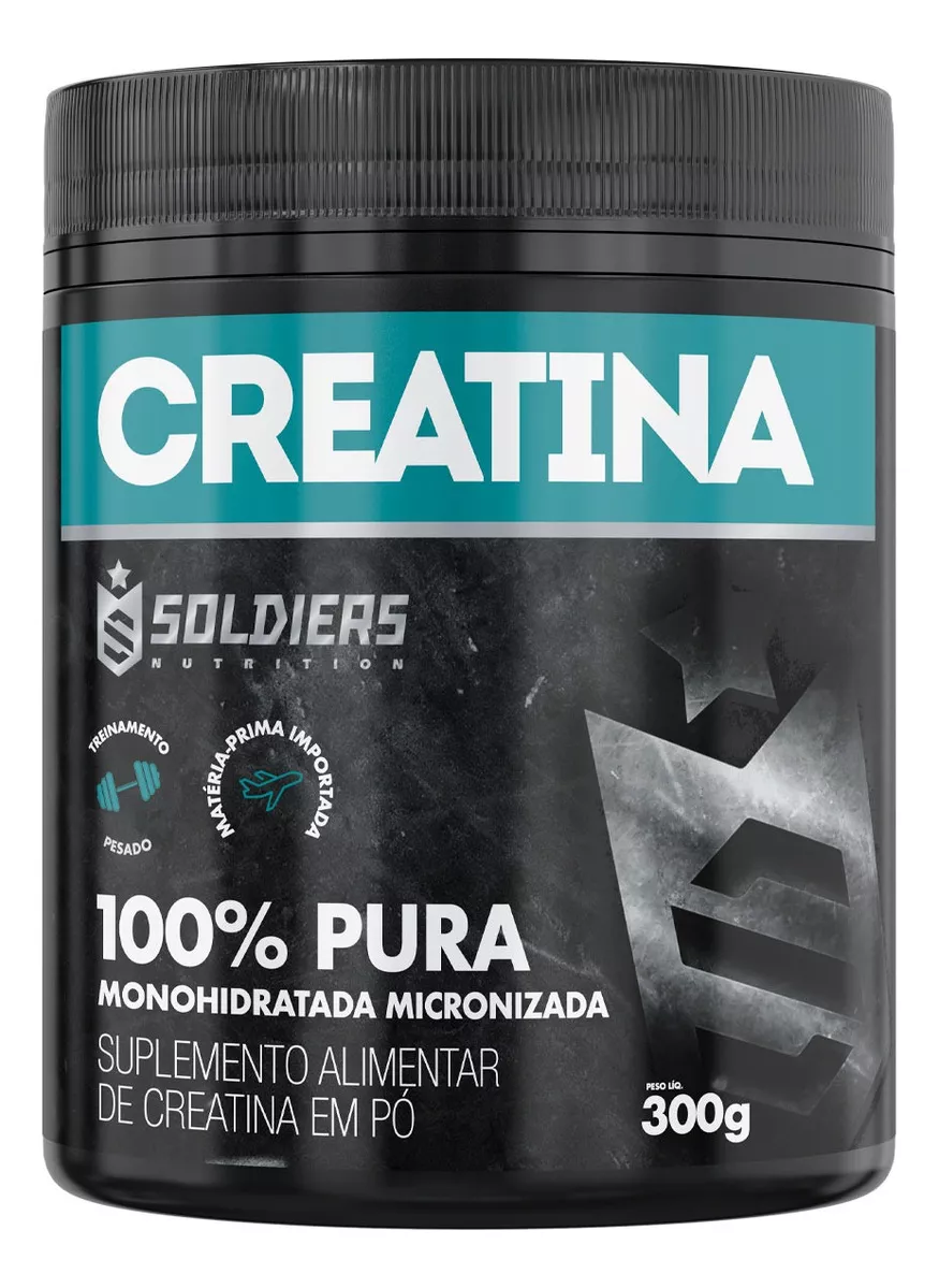 Creatina Monohidratada Pote 300g 100% Pura Soldiers Nutrition