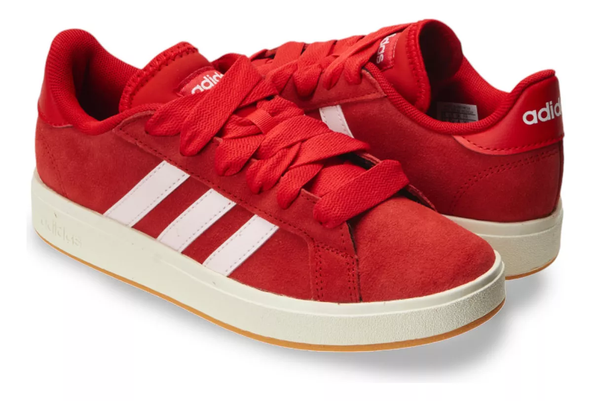 Tênis Feminino Grand Court Base Suede Adidas, Tamanhos 34 ao 39 (Vermelho)