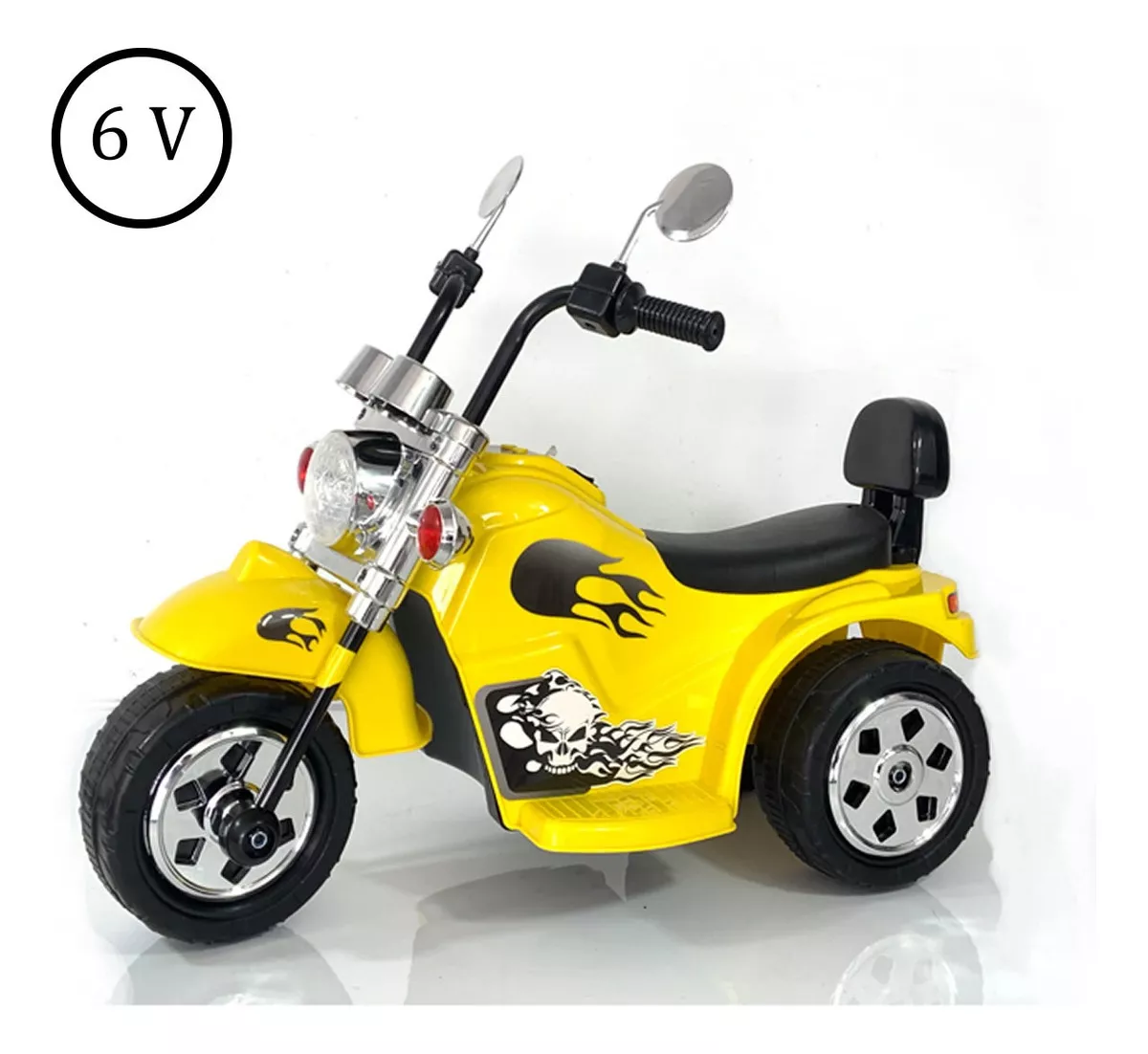 Moto Infantil Elétrica Bateria 6v Com Retrovisores Som Luz