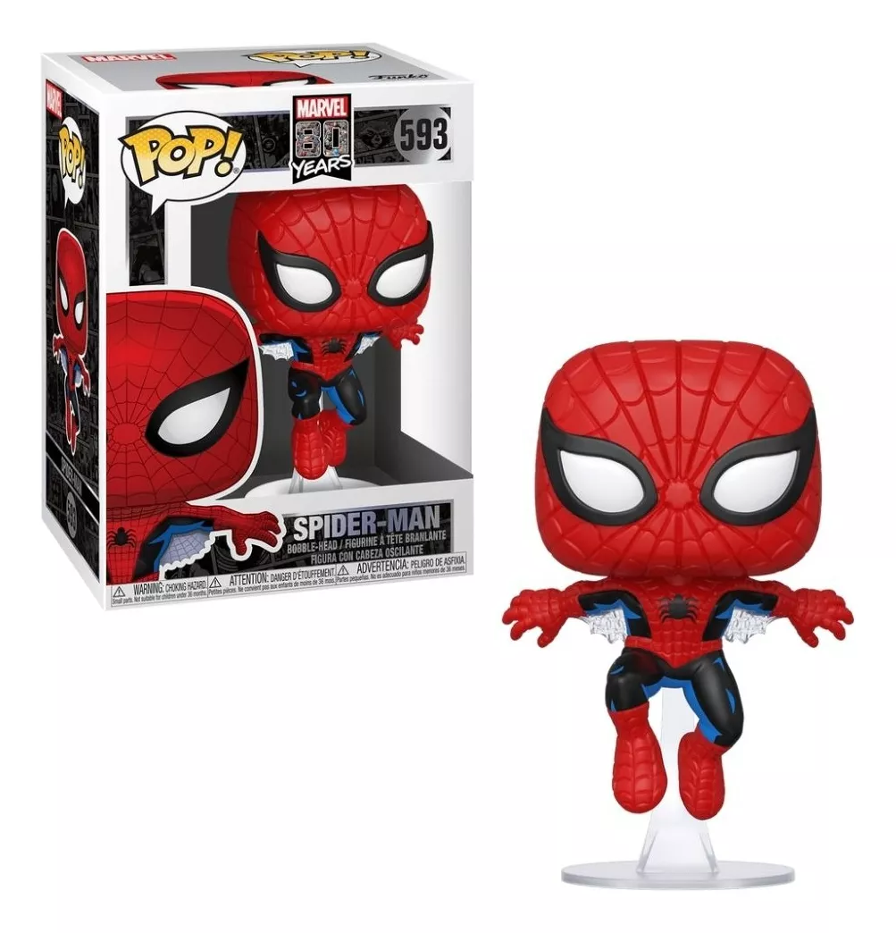 Boneco Primeira Aparição do Homem-Aranha Marvel 80 Anos 593 Funko Pop!