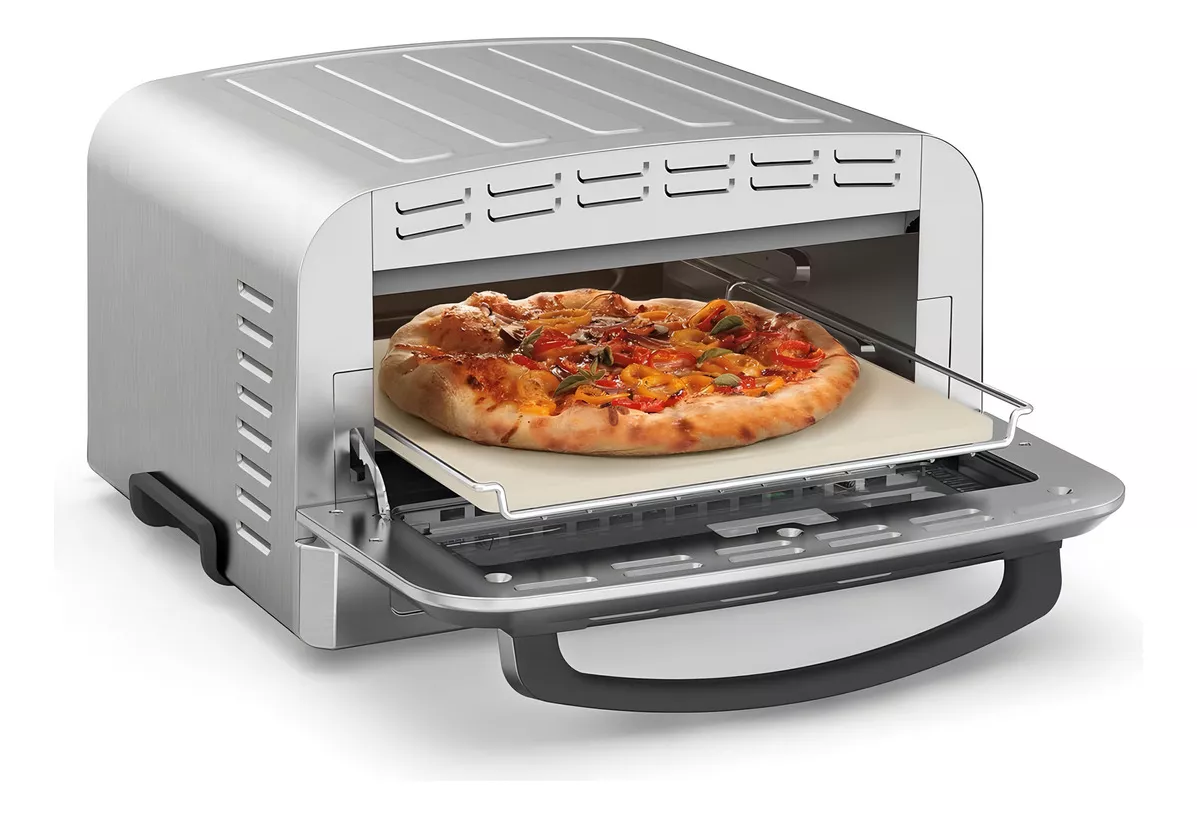 Forno De Pizza Elétrico Oven Cuisinart CPZ-1200BRB, 1910W, 220V (Prateado)