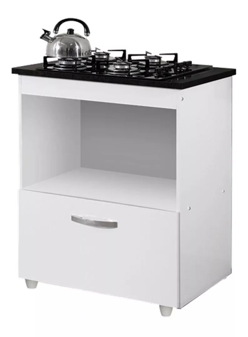 Kit Balcão Cooktop 1 Porta Br C/fogão Cooktop 5 Bocas (Disponível Em 3 Cores)