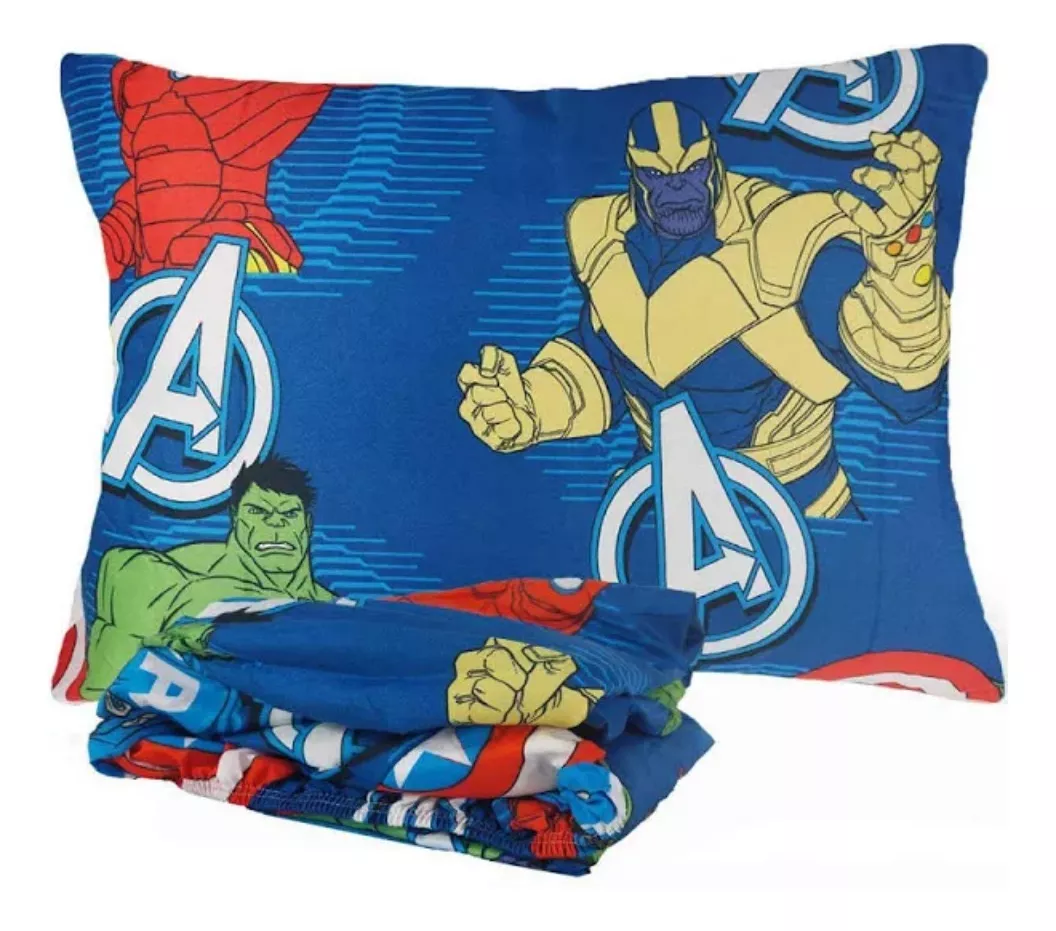 Jogo De Cama Criança Avengers Microfibra 2 Peças 1,40x2,20m