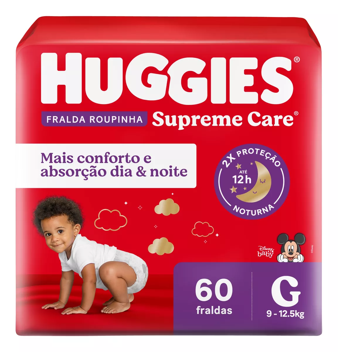 Fralda Roupinha Disney Baby Supreme Care G 60 Un Huggies