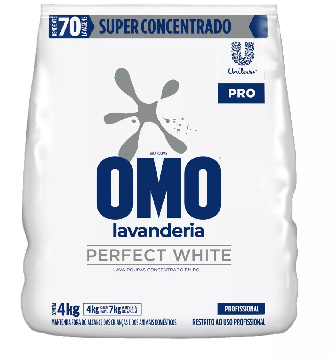 Lava-Roupas Super Concentrado em Pó Lavanderia Omo Perfect White Pro Pacote 4kg, OMO
