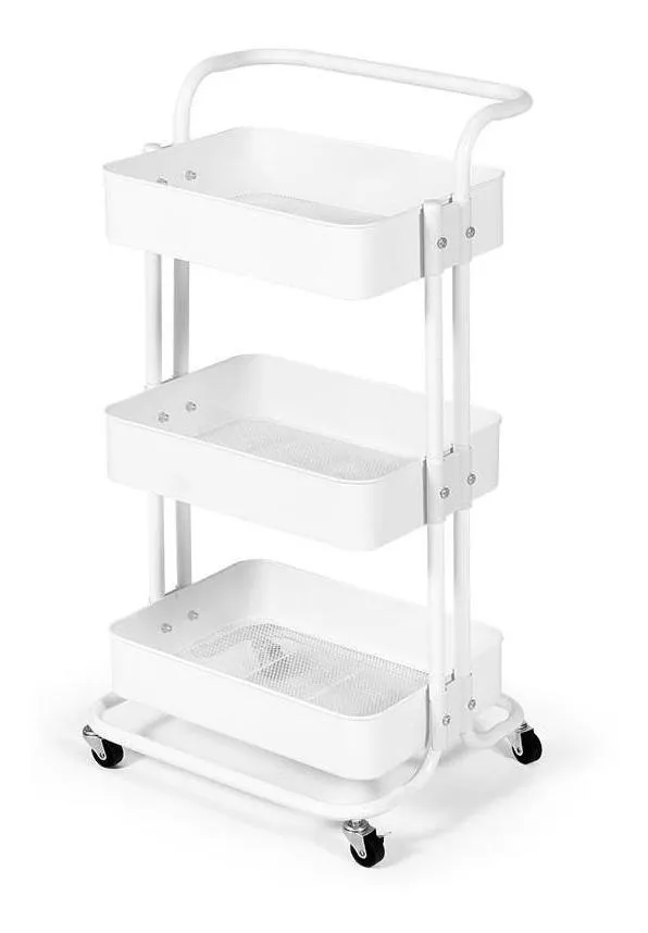 Carrinho Organizador Multiuso | Império Brazil Business 42.5 cm x 33 cm x 82.5 cm (Branco)