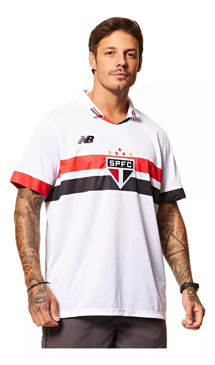 Camisa Masculina Home Spfc 2024 Torcedor Branca New Balance, Tamanhos P ao GG