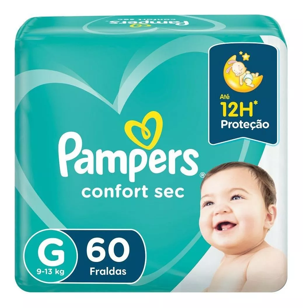 Fralda Pampers Confort Sec Super Tamanho G 60 Unidades