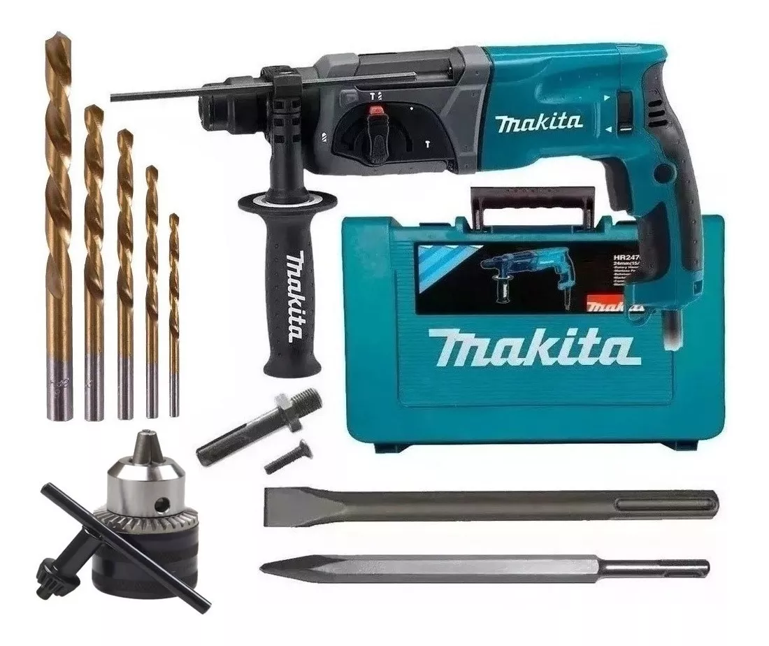 Martelete Combinado Sds Hr2470 800w Makita + Kit Ferramentas