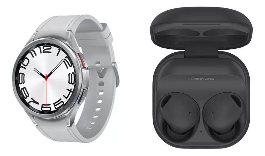 Galaxy Watch6 Classic 47mm Prata + Galaxy Buds2 Pro Grafite