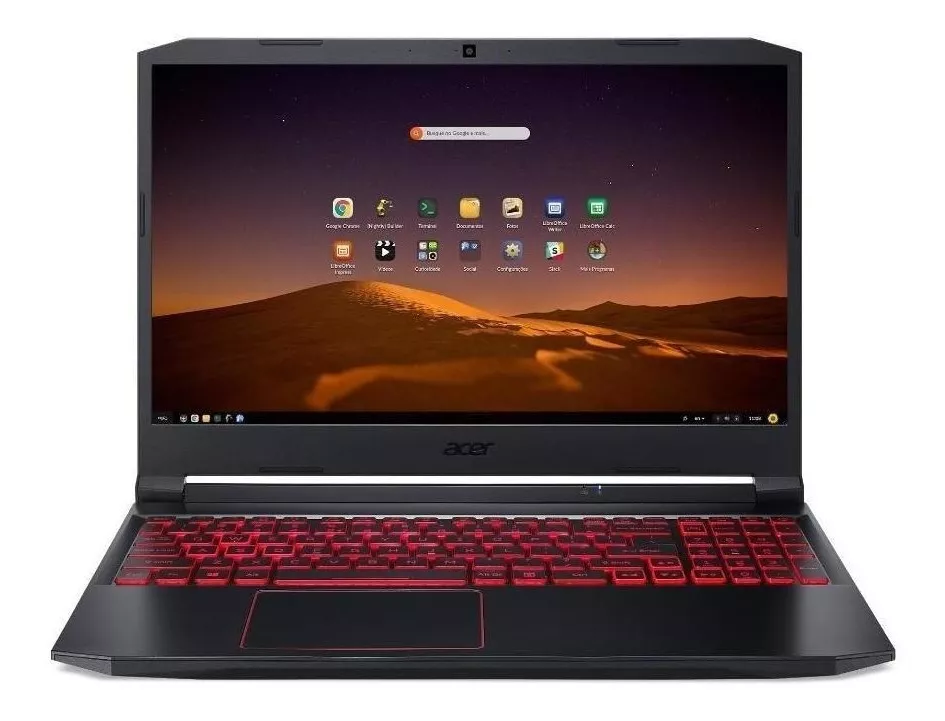 Notebook Gamer  Acer Aspire Nitro 5 An515-44 Preta E Vermelha 15.6 , Amd Ryzen 7 4800h  8gb De Ram 512gb Ssd, Nvidia Geforce Gtx 1650 144 Hz 1920x1080px Linux Endless