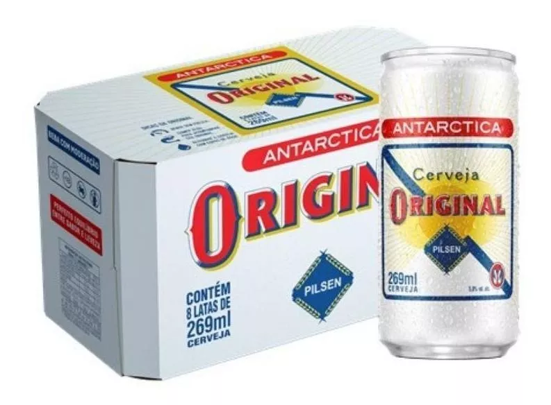 10 Caixas de Cerveja Original Antarctica Pack 8 Latas de 269ml