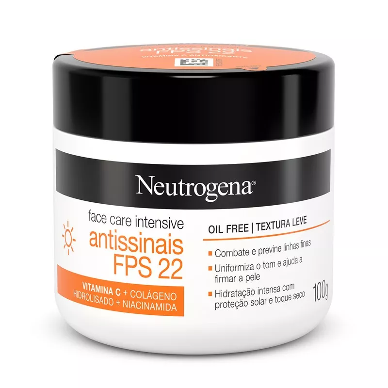 Creme Facial Neutrogena Face Care Intensive Antissinais FPS 22 100g