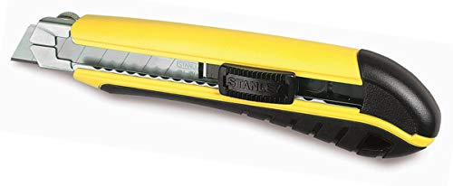 Stanley 10-480S, Estilete com Guia Aço Tri-Material, Amarelo/Preto, 18mm