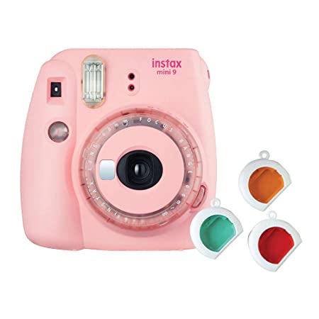 Câmera Instantânea Fujifilm Instax Mini 9 Rosa Chiclé com 3 Filtros Coloridos, Rosa Chiclé