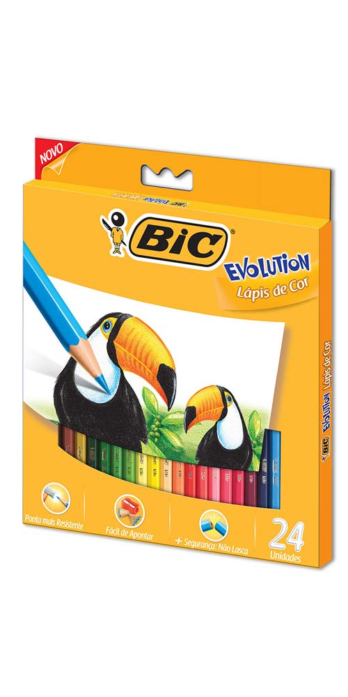 Lápis de Cor Sextavado BIC Evolution 902638 24 Cores