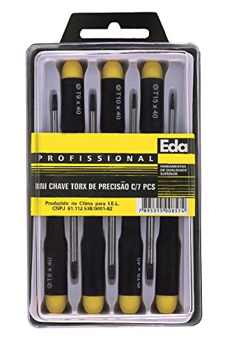 Chaves torx de precisão com 7 peças, Eda, 8NI, Preto