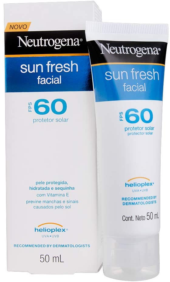 Protetor Solar Sun Fresh Facial FPS 60, Neutrogena, 50g