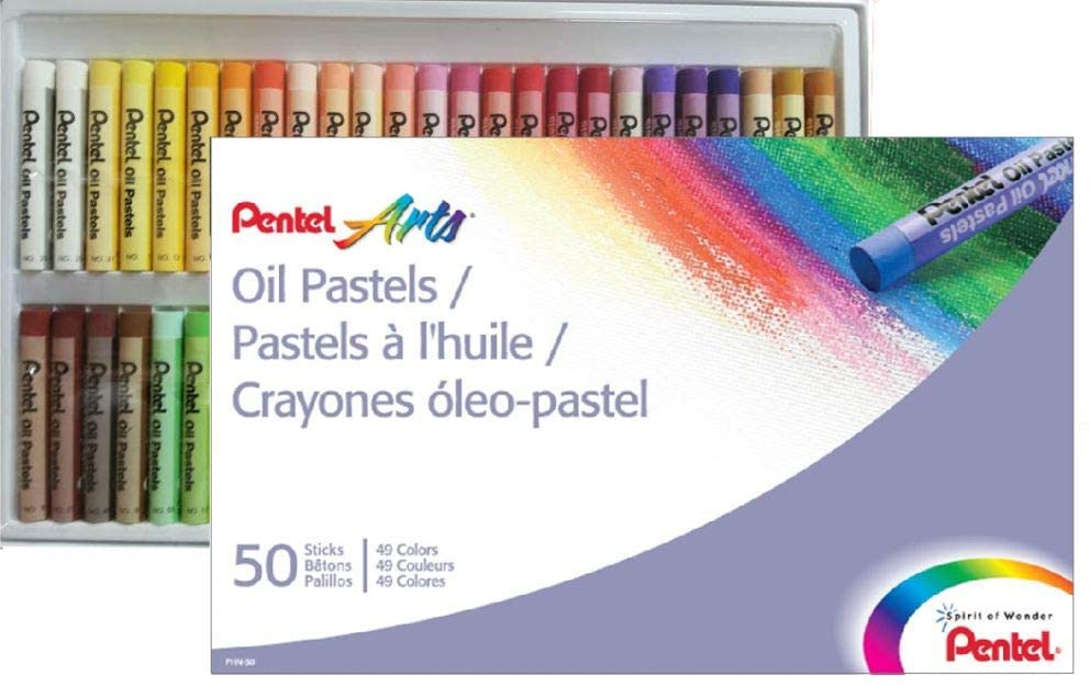 Giz Pastel Oleoso Pentel Para Desenhar Com 50 Cores, Pentel, Phn-50, 50 Cores