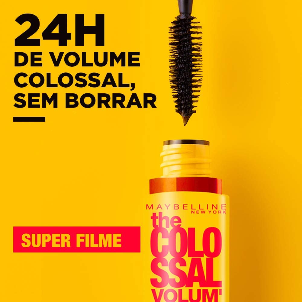 Máscara de Cílios the Colossal Super Filme, Maybelline, Preto