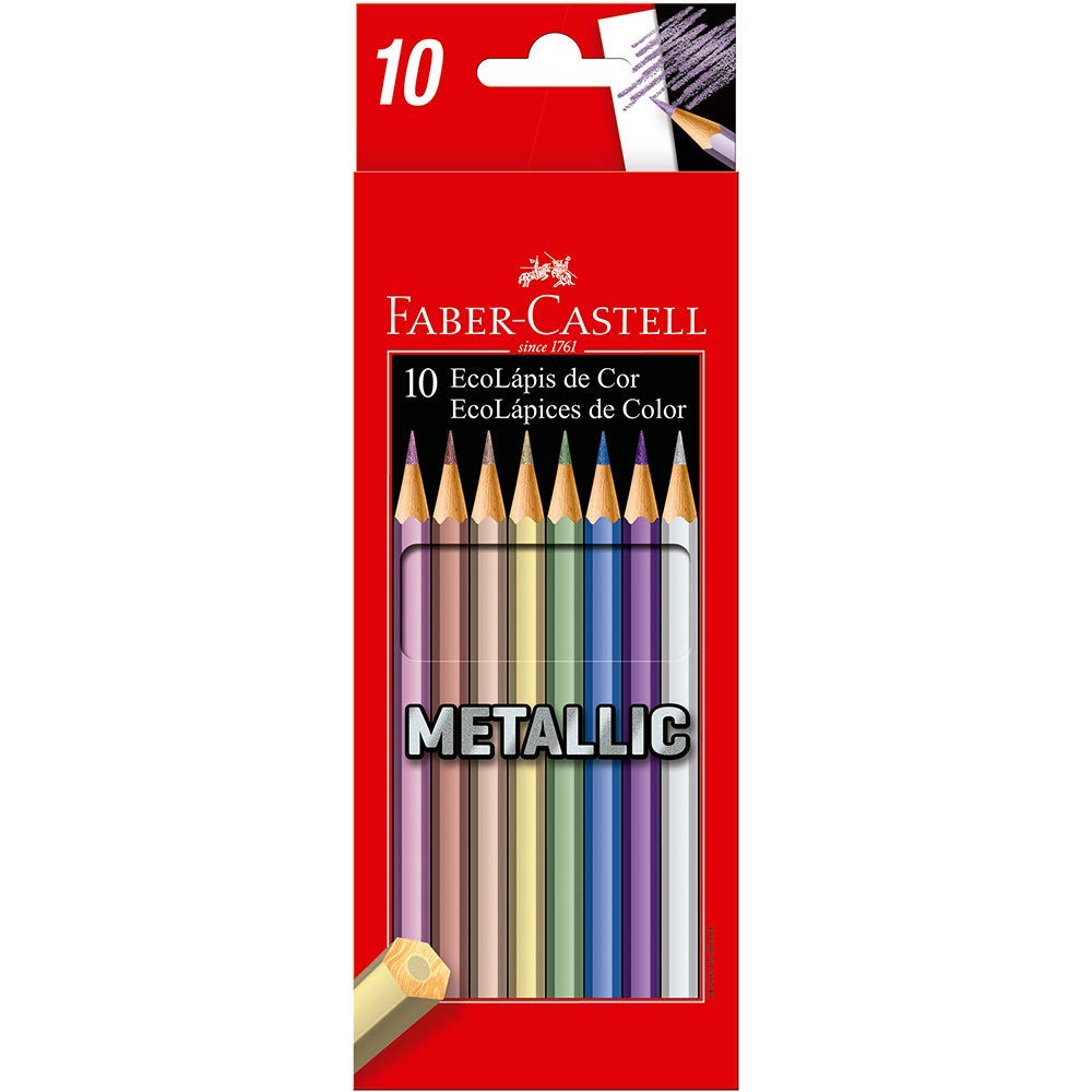 Lápis de Cor Faber-Castell EcoLápis Metallic 120410G 10 Cores