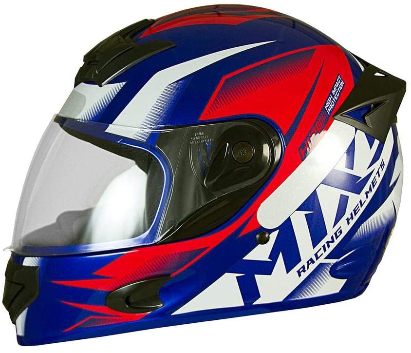 Capacete Moto Mx2 Storm Azul com Vermelho Brilhante 58