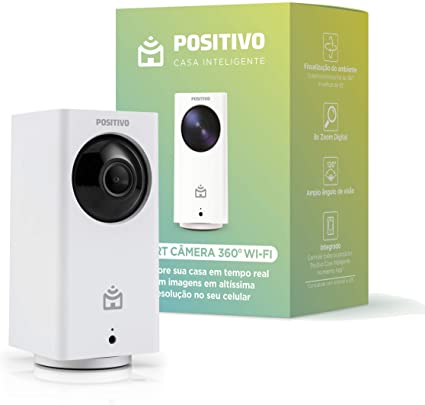 Smart Câmera 360 Wi-Fi, Positivo Casa Inteligente, 1080p Full HD, áudio bidirecional, controlado via celular, fácil instalação, compatível com Alexa