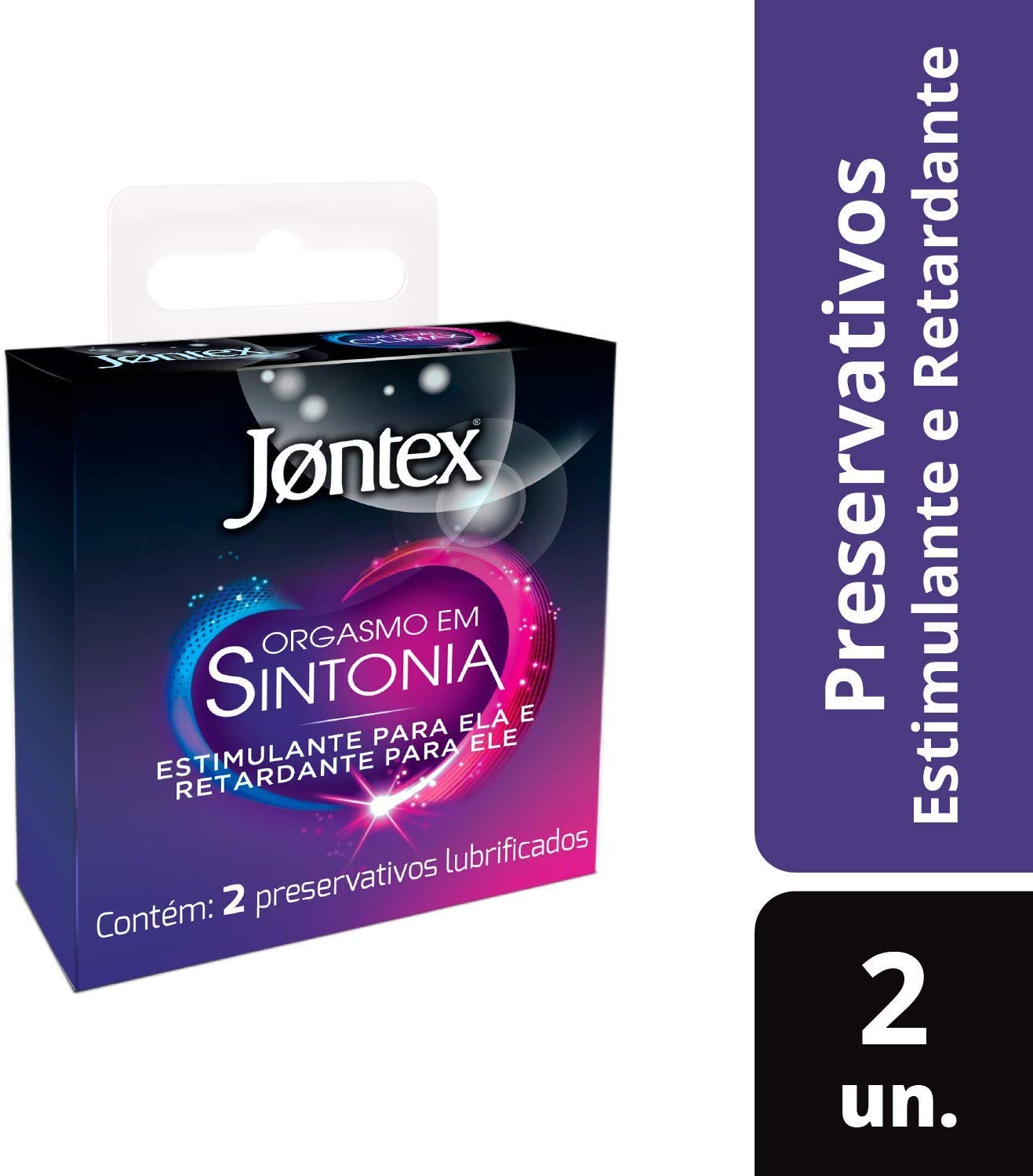 5 Unidades Preservativo Jontex Orgasmo em Sintonia, Jontex, Pacote de 2