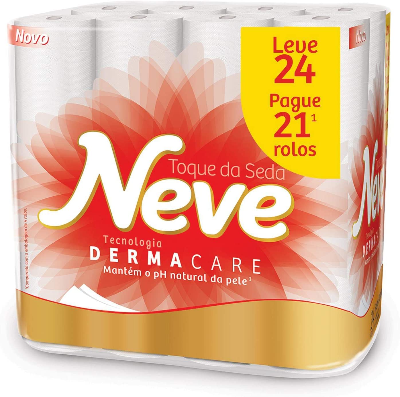 Neve Papel Higiênico Toque de Seda, 24 Rolos