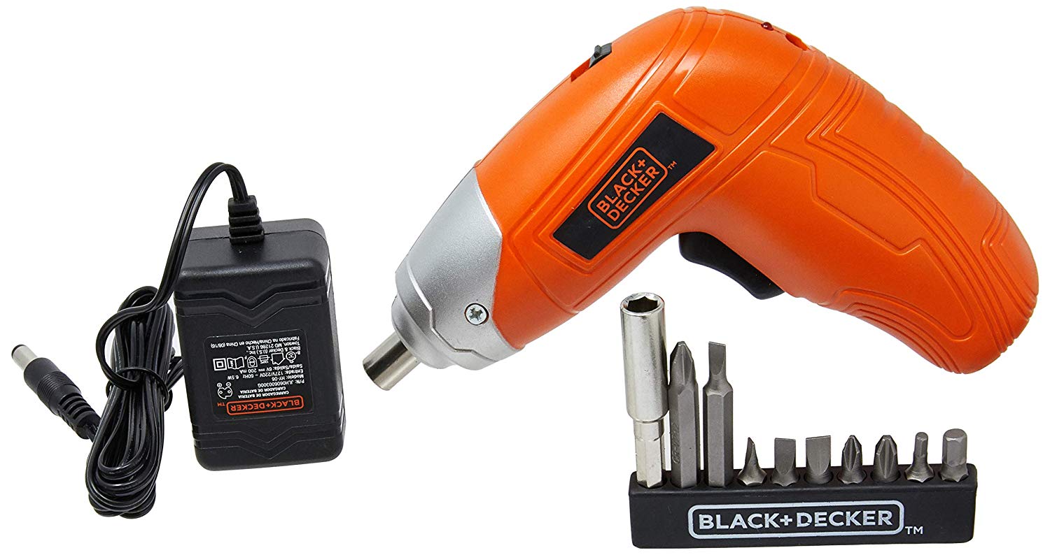 Parafusadeira 3.6V Cordless Angularni, Cd Com 2 Pos. E 10 Acessórios, Black+Decker, Kc3610