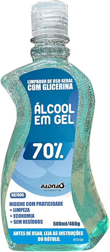 Alcool Em Gel 70% - 460G/500Ml, Radnaq