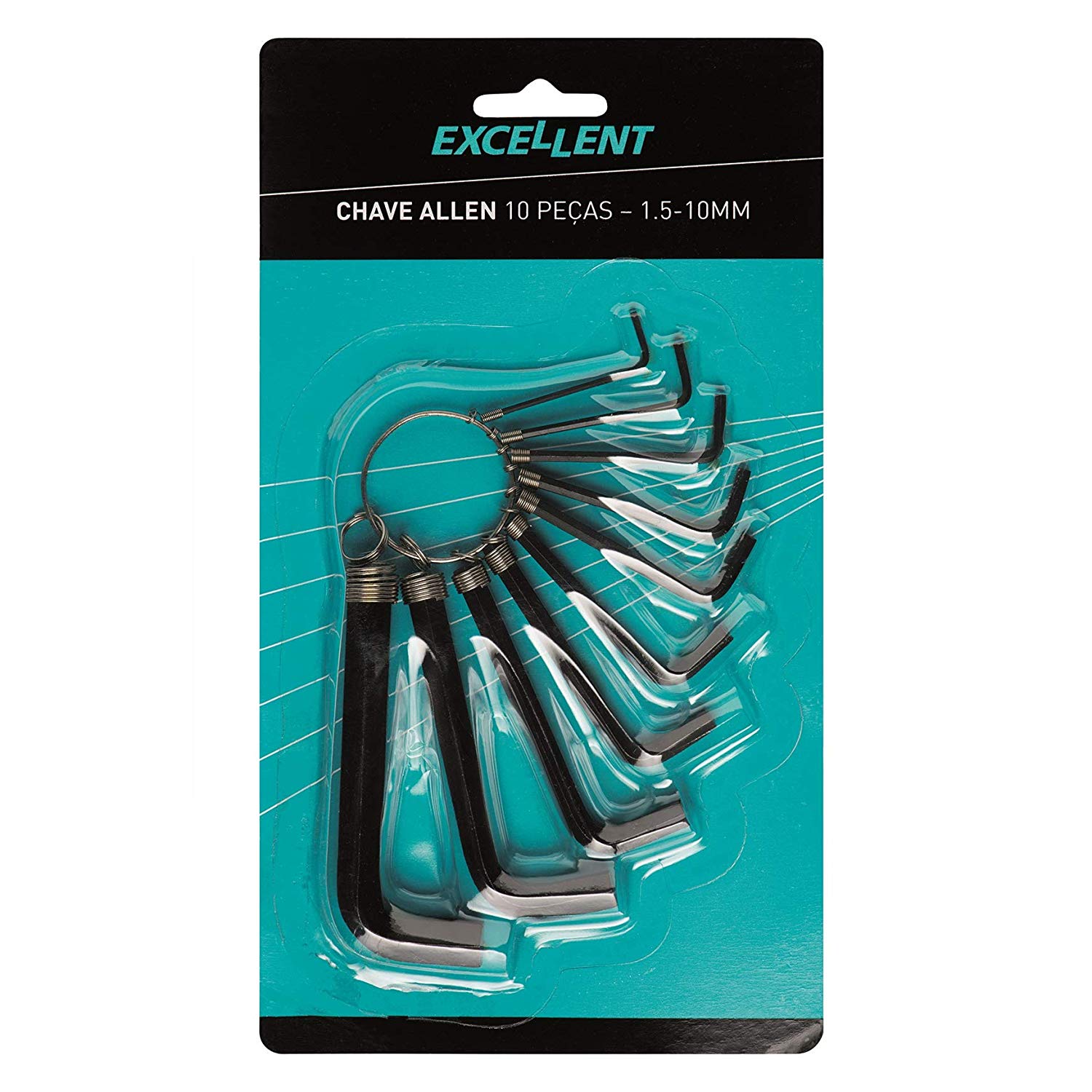 Chave Allen Jogo Com 8 Peças Com Argola 1,5 a 6mm Eda