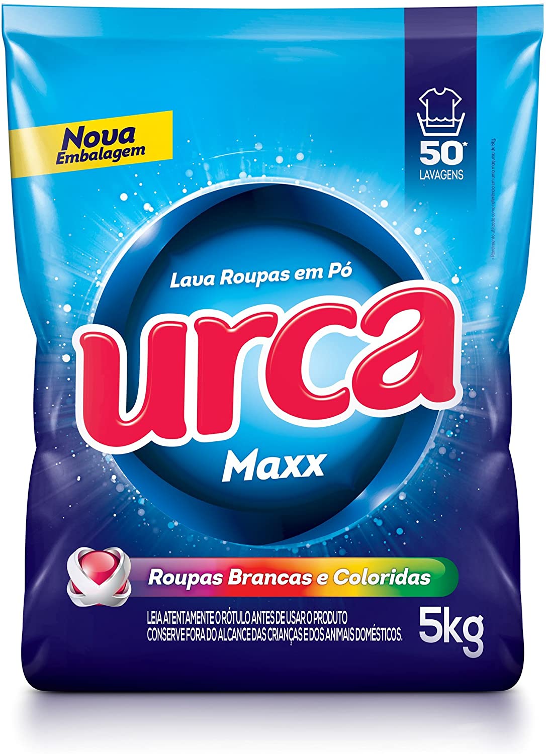 Lava Roupas Pó Maxx Sachê, 5 kg, Urca, Azul, Grande