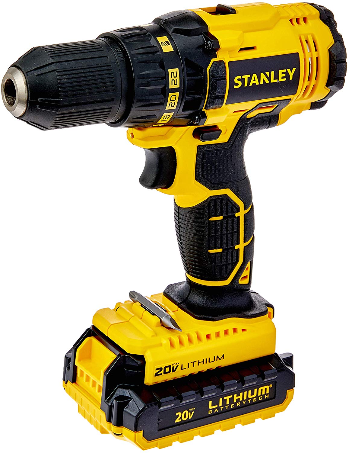 Parafusadeira/Furadeira a Bateria Ion Lítio 20V Stanley SCD20C2K-BR Amarelo/Preto