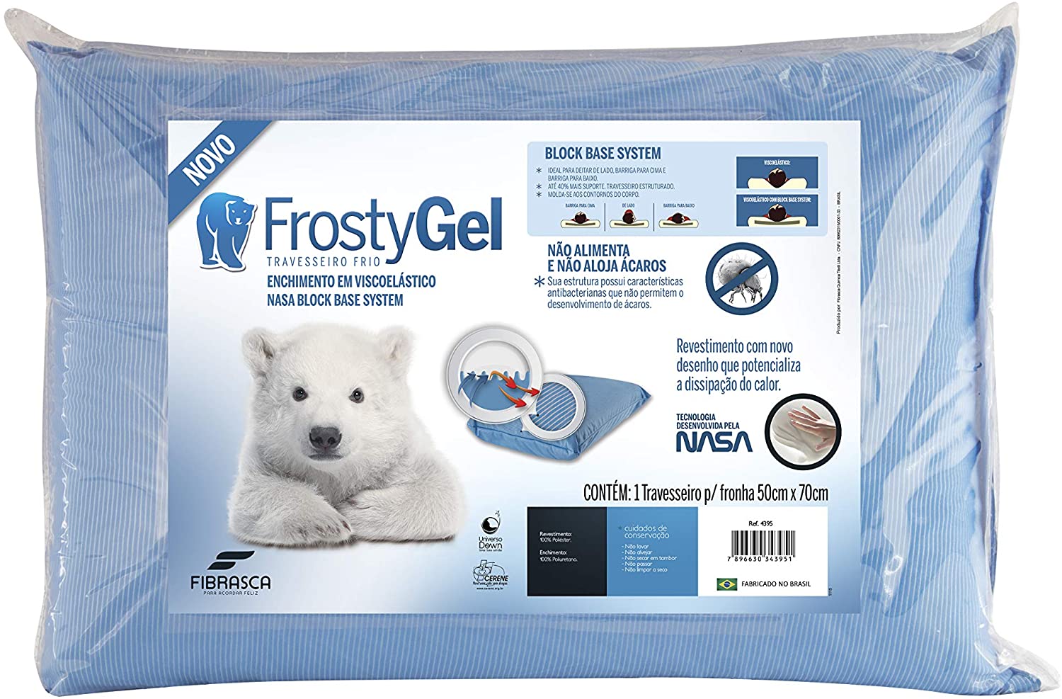 Travesseiro Frostygel Nasa Azul Fibrasca 4395