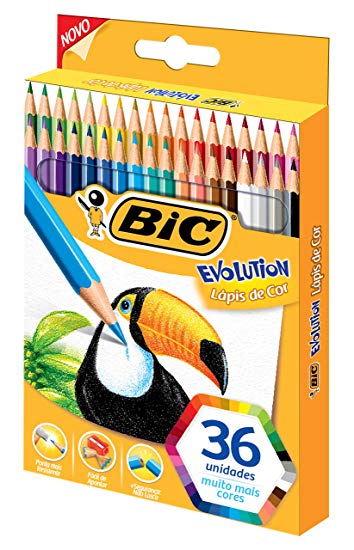 Lápis de Cor, Bic, Evolution, 930230, 36 Cores