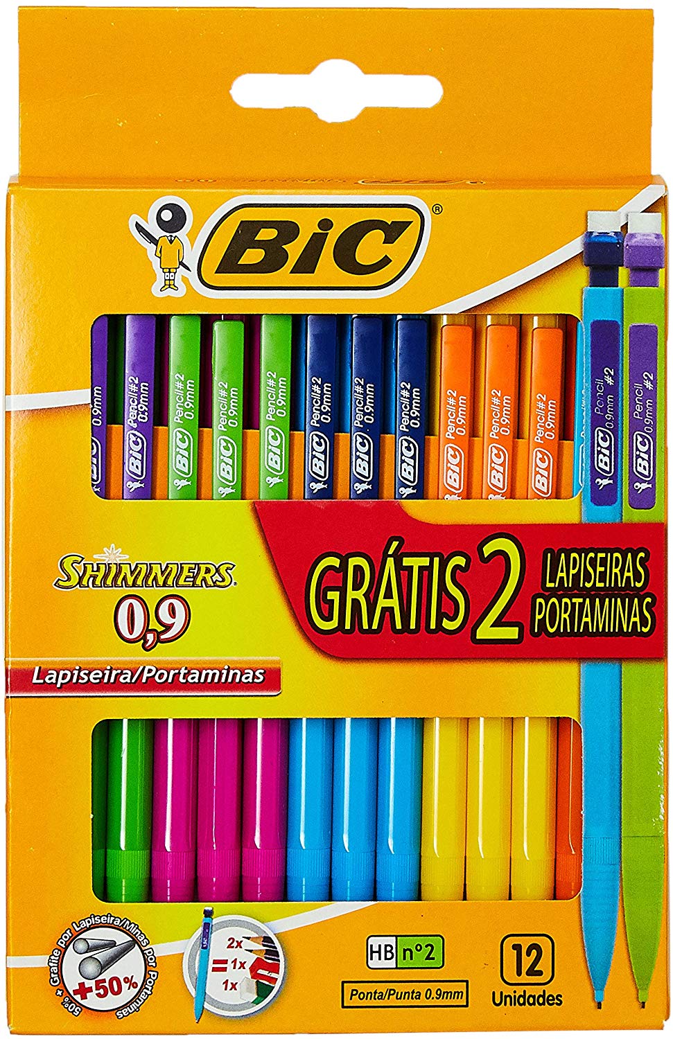 Lapiseira BIC 891948 Multicor 0.9 mm Pacote de 14